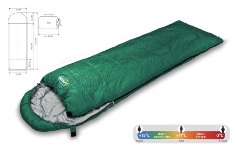 ŚPIWÓR TURYSTYCZNY TRAPER 220X75CM /ALLTO