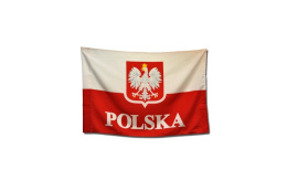 FLAGA POLSKA Z GODŁEM 75X120CM