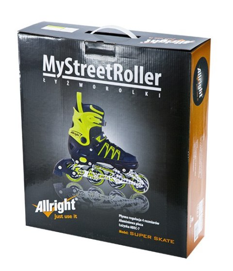 ŁYŻWOROLKI SUPER SKATE ROZM. 29-32 ZIEL. /ALLRIGHT