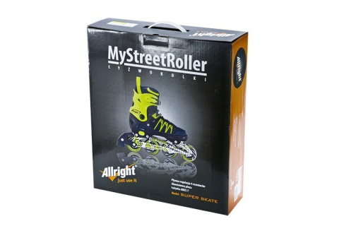 ŁYŻWOROLKI SUPER SKATE ROZM. 33-36 ZIEL. /ALLRIGHT