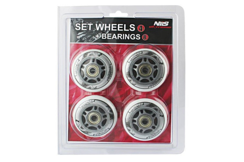 KÓŁKA DO ROLEK 70X24 82A PU BIAŁ. 4SZT + ABEC-7 8SZT /NILS KÓŁKA DO ROLEK 70X24 82A PU BIAŁ. 4SZT + ABEC-7 8SZT /NILS