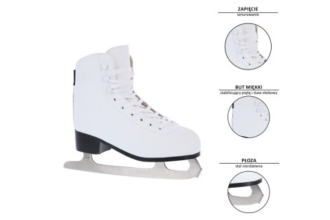 ŁYŻWY FIGUROWE NF8565 S ROZM. 41 BIAŁ. /NILS