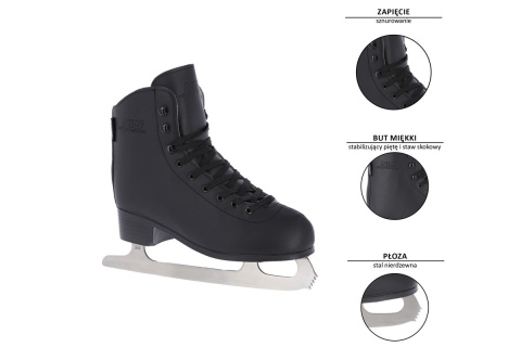 ŁYŻWY FIGUROWE NF8565 S ROZM. 43 CZARN. /NILS