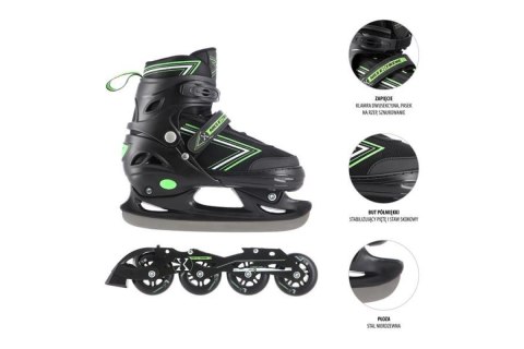 ŁYŻWOROLKI REGULOWANE 2W1 NH11912 ROZM. S (31-34) /NILS