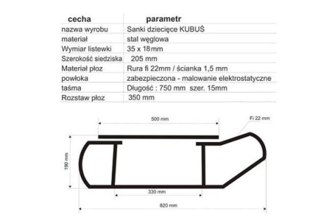SANKI METALOWE DLA DZIECI BUK SZ01012 /ALLTO