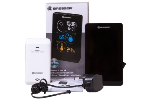 STACJA METEOROLOGICZNA TEMEO LIFE H Z KOLOROWYM LCD CZARN. /BRESSER