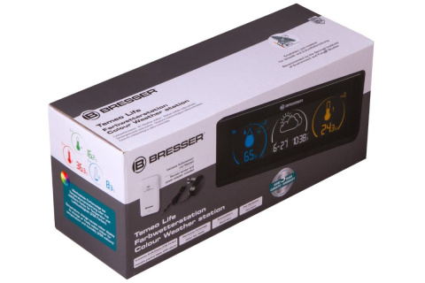 STACJA METEOROLOGICZNA TEMEO LIFE Z KOLOROWYM LCD CZARN. /BRESSER