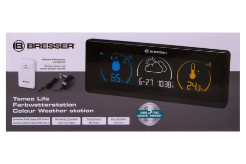 STACJA METEOROLOGICZNA TEMEO LIFE Z KOLOROWYM LCD CZARN. /BRESSER