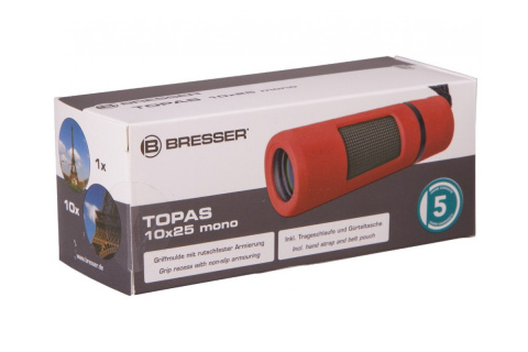 MONOKULAR TOPAS 10X25 CZERW. /BRESSER