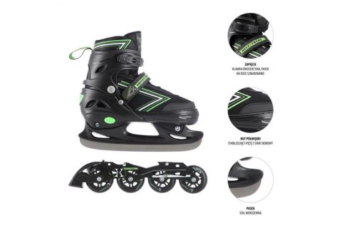 ŁYŻWOROLKI REGULOWANE 2W1 NH11912 ROZM. M (35-38) /NILS