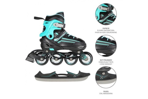 ŁYŻWOROLKI REGULOWANE 2W1 NH18190 ROZM. S (29-33) /NILS