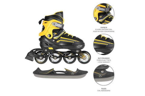 ŁYŻWOROLKI REGULOWANE 2W1 NH18190 ROZM. L (39-43) /NILS