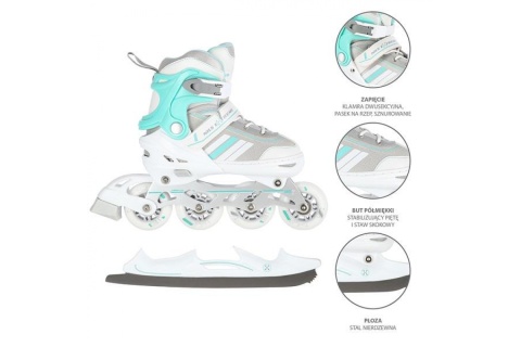 ŁYŻWOROLKI REGULOWANE 2W1 NH18191 ROZM. M (34-38) /NILS