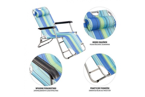 FOTEL LEŻAK OGRODOWY PLAŻOWY NC3024 /NILS