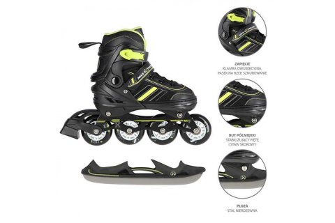 ŁYŻWOROLKI REGULOWANE 2W1 NH18191 ROZM. M (34-38) /NILS