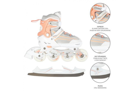 ŁYŻWOROLKI REGULOWANE 2W1 NH18190 ROZM. M (34-38) /NILS