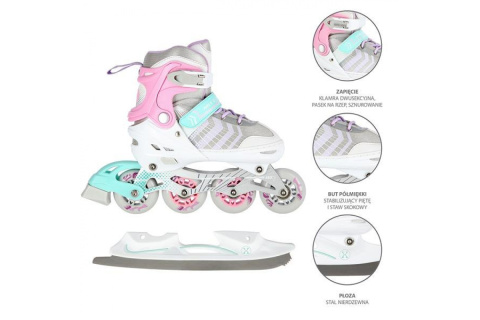 ŁYŻWOROLKI REGULOWANE 4W1 NH18192 ROZM. M (34-38) /NILS