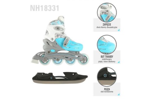 ŁYŻWOROLKI REGULOWANE 4W1 NH18331 ROZM. M (35-38) /NILS