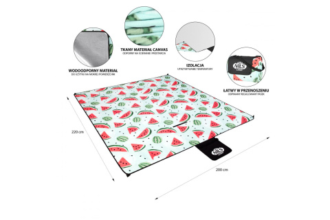 KOC PIKNIKOWY NC2312 ARBUZY 220X200CM /NILS