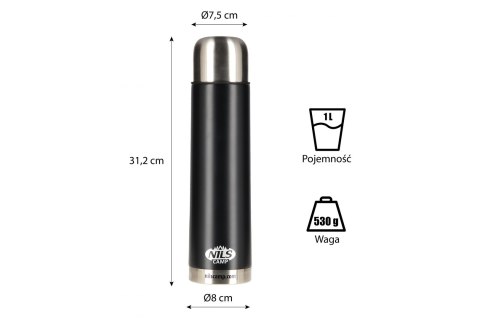 KUBEK TERMICZNY NCC07-BLK 1000ML /NILS