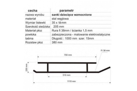 SANKI METALOWE DLA DZIECI BUK SZ01013 /ALLTO
