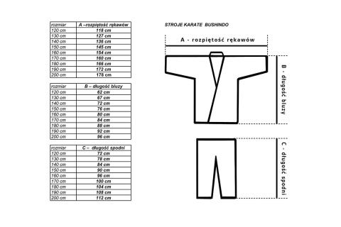 STRÓJ KARATE ROZM. 160CM /BUSHINDO