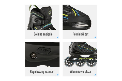 ŁYŻWOROLKI NA1128 BLKL ROZM. XL (43-45) /NILS