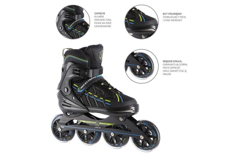 ŁYŻWOROLKI NA1128 BLKL ROZM. XL (43-45) /NILS