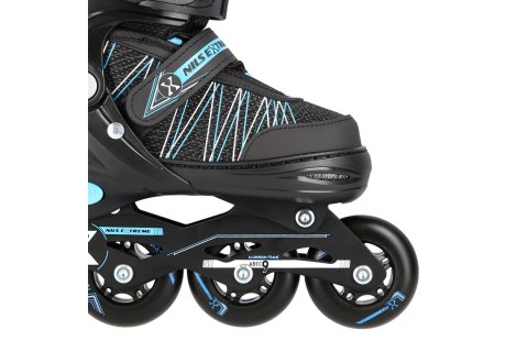 ŁYŻWOROLKI REGULOWANE 2W1 NH11912 BLKBL ROZM. L (39-42) /NILS