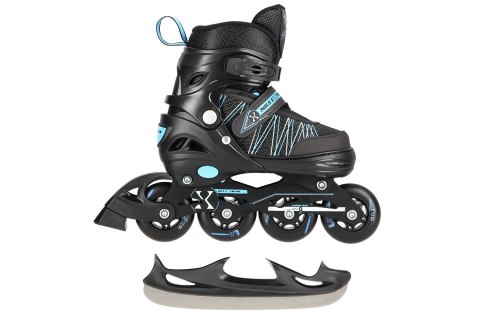 ŁYŻWOROLKI REGULOWANE 2W1 NH11912 BLKBL ROZM. L (39-42) /NILS