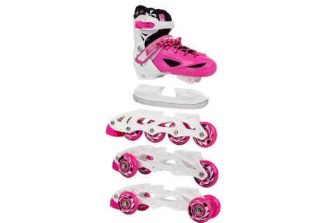 ŁYŻWOROLKI 4W1 34-37 RÓŻOWE /ENERO