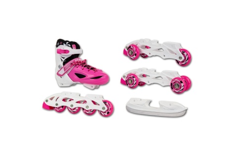 ŁYŻWOROLKI 4W1 34-37 RÓŻOWE /ENERO