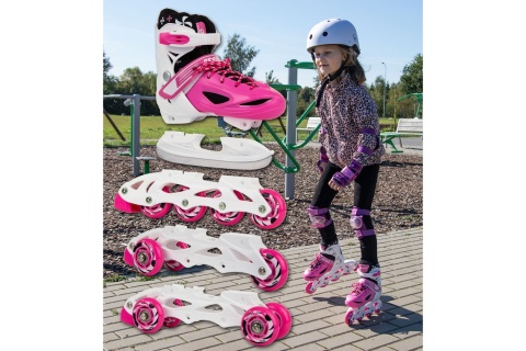 ŁYŻWOROLKI 4W1 34-37 RÓŻOWE /ENERO