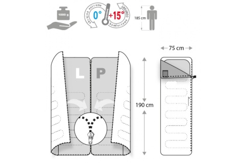 ŚPIWÓR DREAMER L CZARNY-ZIELONY /METEOR