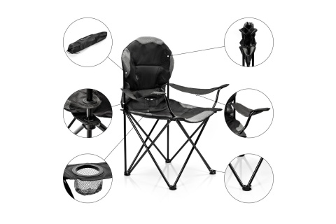 KRZESŁO SKŁADANE SEDIA CZARNY UNIWERSALNY /METEOR