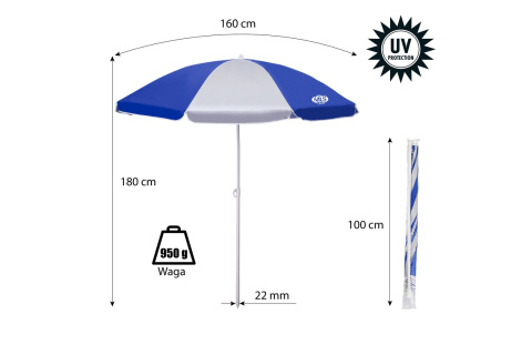 PARASOL PLAŻOWY NC7813 180CM /NILS CAMP