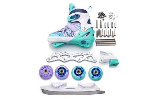 ŁYŻWOROLKI BLUEBERRY 4W1 ROZM. L (38-41) /METEOR