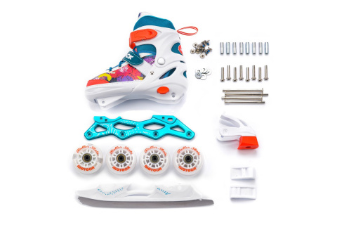 ŁYŻWOROLKI HOLLYHOC 4W1 ROZM. M (34-37) /METEOR