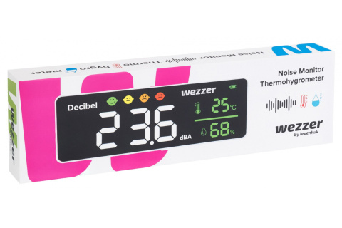 TERMOHIGROMETR Z MIERNIKIEM NATĘŻENIA HAŁASU WEZZER TEO TH70 /LEVENHUK