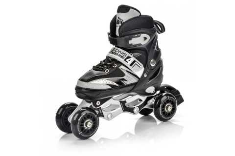 ŁYŻWOROLKI 4W1 SEASONS CZARNY M (34-37) /METEOR