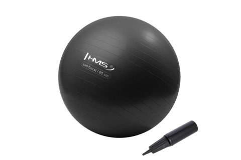 PIŁKA DO ĆWICZEŃ BLACK MASUJACA ANTI-BURST YB02 65CM /HMS