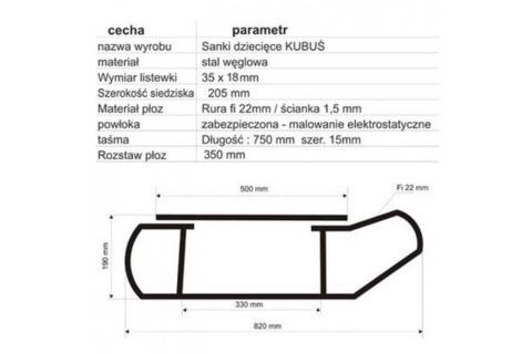 SANKI METALOWE DLA DZIECI BUK SZ01010 /ALLTO