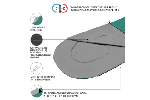 ŚPIWÓR ZIELONO-SZARY NC2105 ROZM. L /NILS CAMP