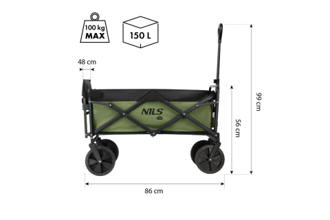 WÓZEK ZIELONY 150L NC2602 /NILS CAMP