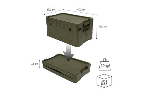 SKŁADANA SKRZYNIA KEMPINGOWA Z POKRYWĄ 50L NCB4001 /NILS CAMP