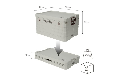 SKŁADANA SKRZYNIA KEMPINGOWA Z POKRYWĄ 50L NCB4004 /NILS CAMP