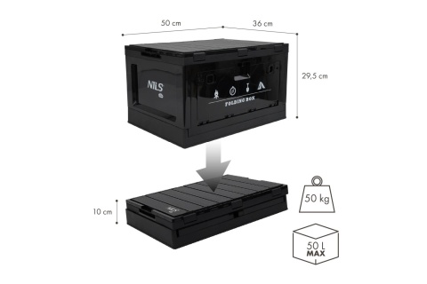 SKŁADANA SKRZYNIA KEMPINGOWA Z FUNKCJĄ STOŁU 2W1 50L NCB4006 /NILS CAMP