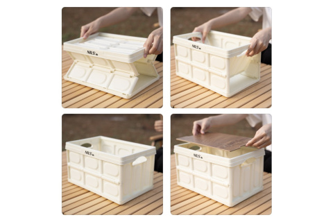 SKŁADANA SKRZYNIA KEMPINGOWA BIAŁA Z FUNKCJĄ STOŁU 2W1 15L /NILS CAMP