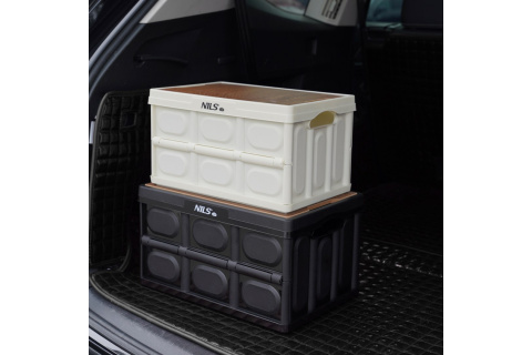 SKŁADANA SKRZYNIA KEMPINGOWA BIAŁA Z FUNKCJĄ STOŁU 2W1 15L /NILS CAMP