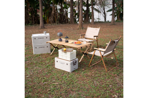 SKŁADANA SKRZYNIA KEMPINGOWA BIAŁA Z FUNKCJĄ STOŁU 2W1 15L /NILS CAMP